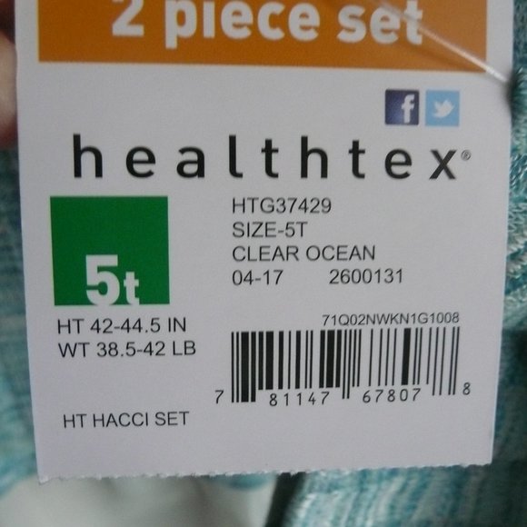 2 pc set leggings top HEALTHTEX 5T - Picture 4 of 4